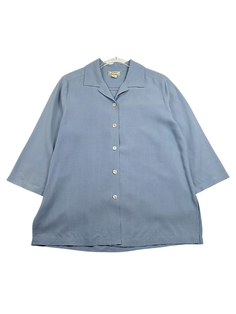 Tommy Bahama Vintage Silk Button-Up Shirt in Pale Blue - Women Size Medium